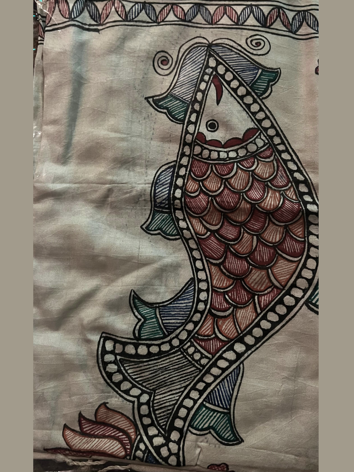 Madhubani Art Hand-Painted Stole