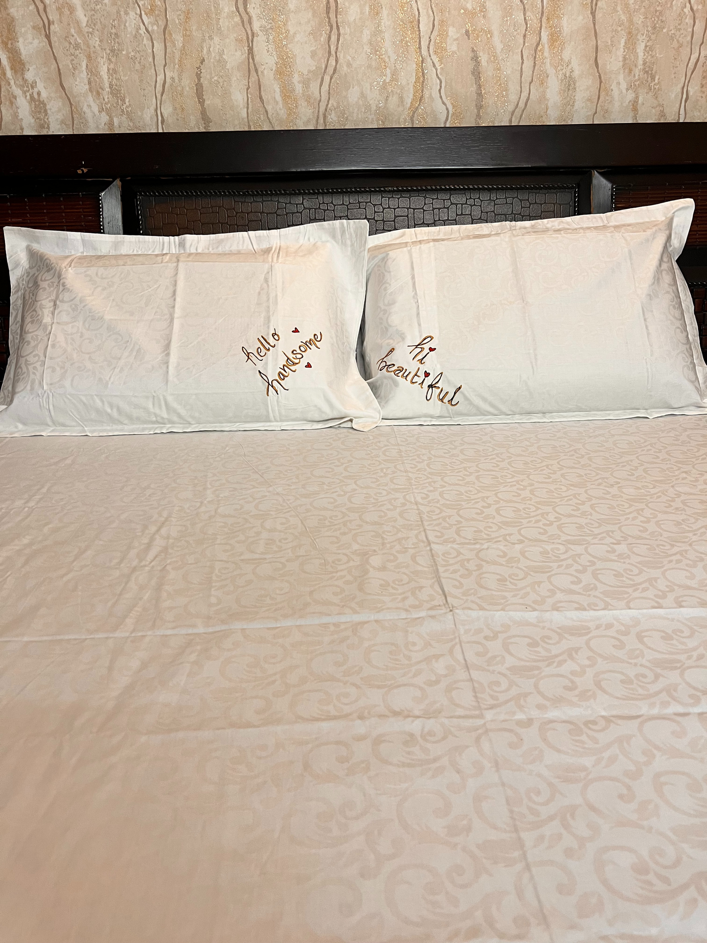 Beautiful vs Handsome Bedsheet & Pillow Cover
